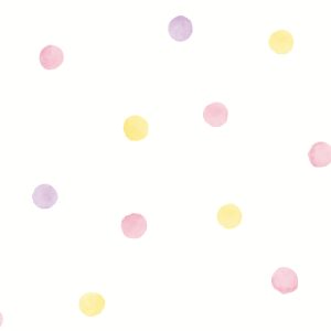Watercolour Polka Dots Pink Yellow