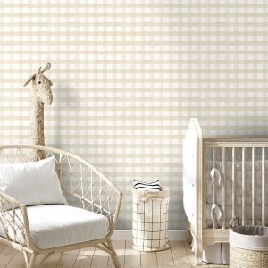 Watercolour Gingham Beige