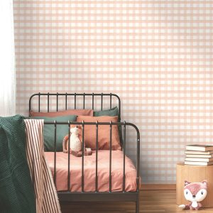 Watercolour Gingham Soft Coral