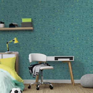 Doodle Teal Neon Yellow