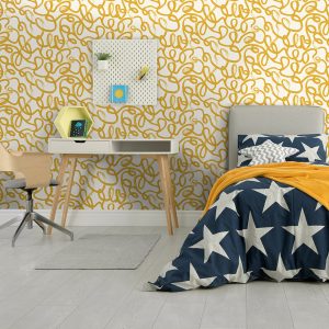 Squiggle Ochre White