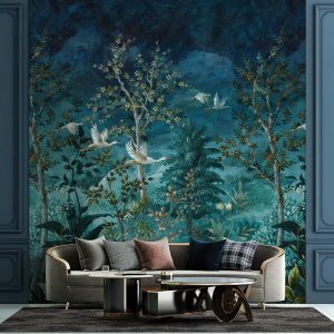 Midnight Canopy Blue Mural