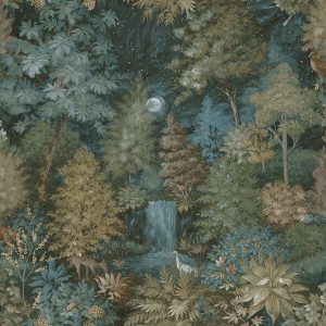 Midnight Woods Teal Yellow