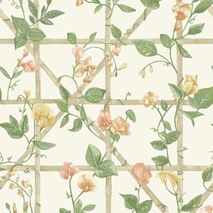 Trailing Floral Trellis Orange Cream