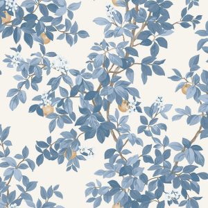 Orange Tree Blue White